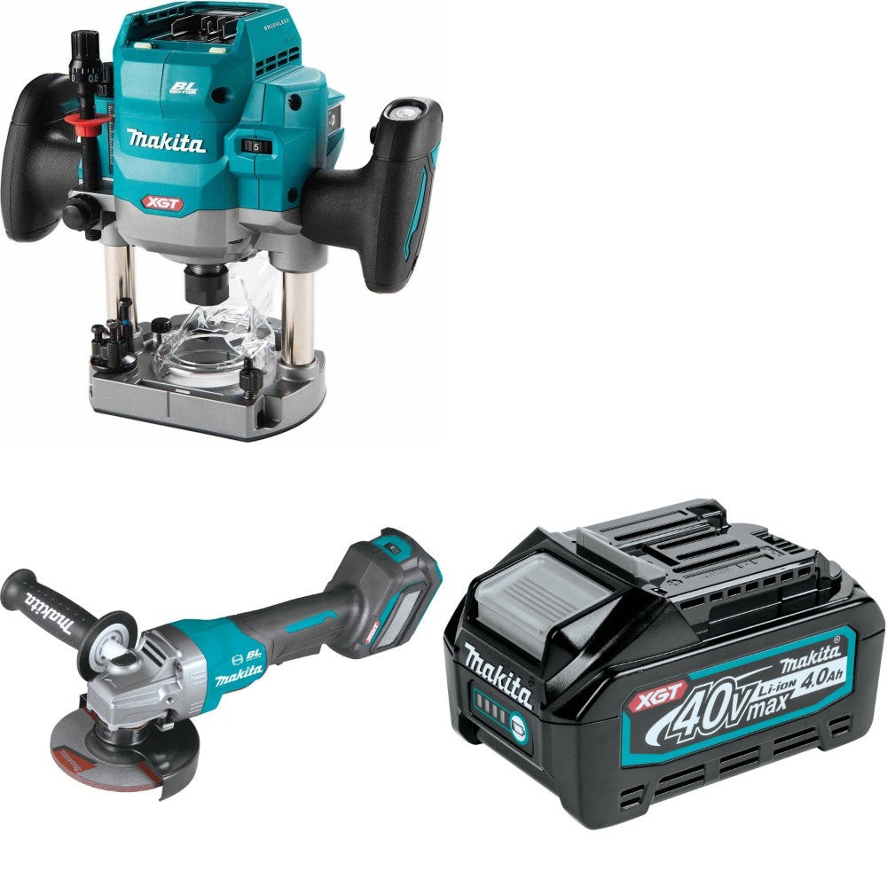 Makita GPR01Z Router Kit W/ Angle Grinder and FREE 4.0Ah Battery