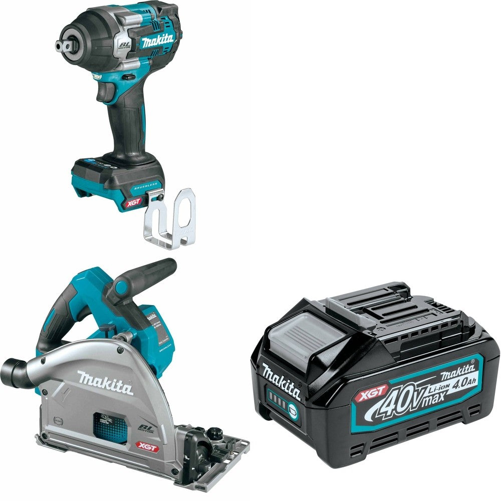 Makita GPS01Z Plunge Circular Saw W/ GWT08Z Impact Wrench and FREE BL4040 Battery
