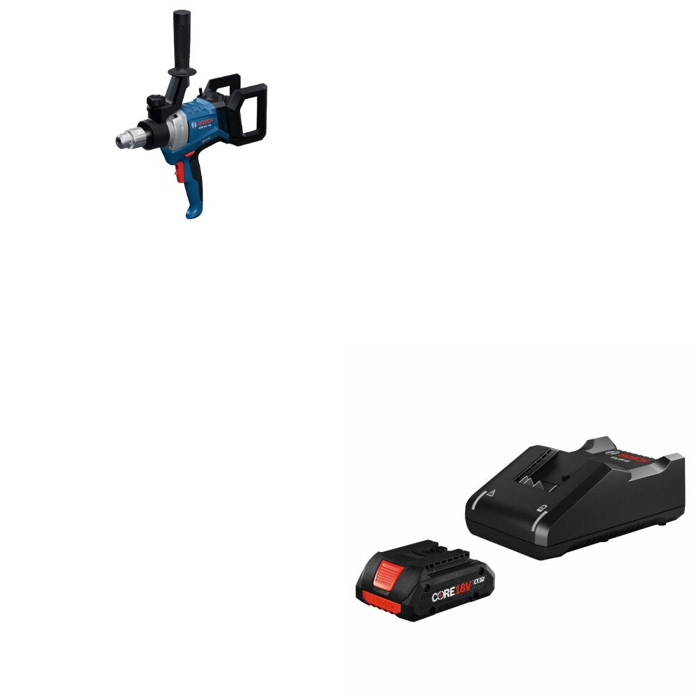 Bosch GRW18V-120N Mud Mixer Kit W/ FREE GXS18V-15N15 18V Starter Kit