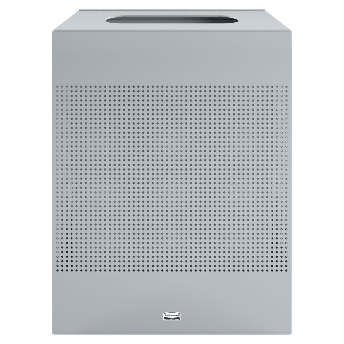 Rubbermaid FGSC22EPLTBK Open Top Square Steel Waste Receptacle with Rigid Plastic Liner