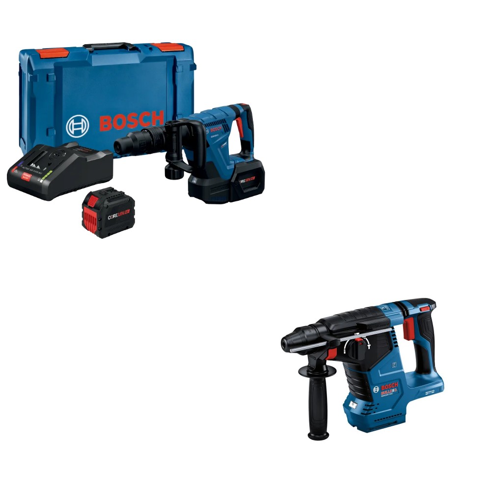 Bosch GSH18V-5L212 SDS-max Demo Hammer Kit W/ FREE GBH18V-24CN Rotary Hammer
