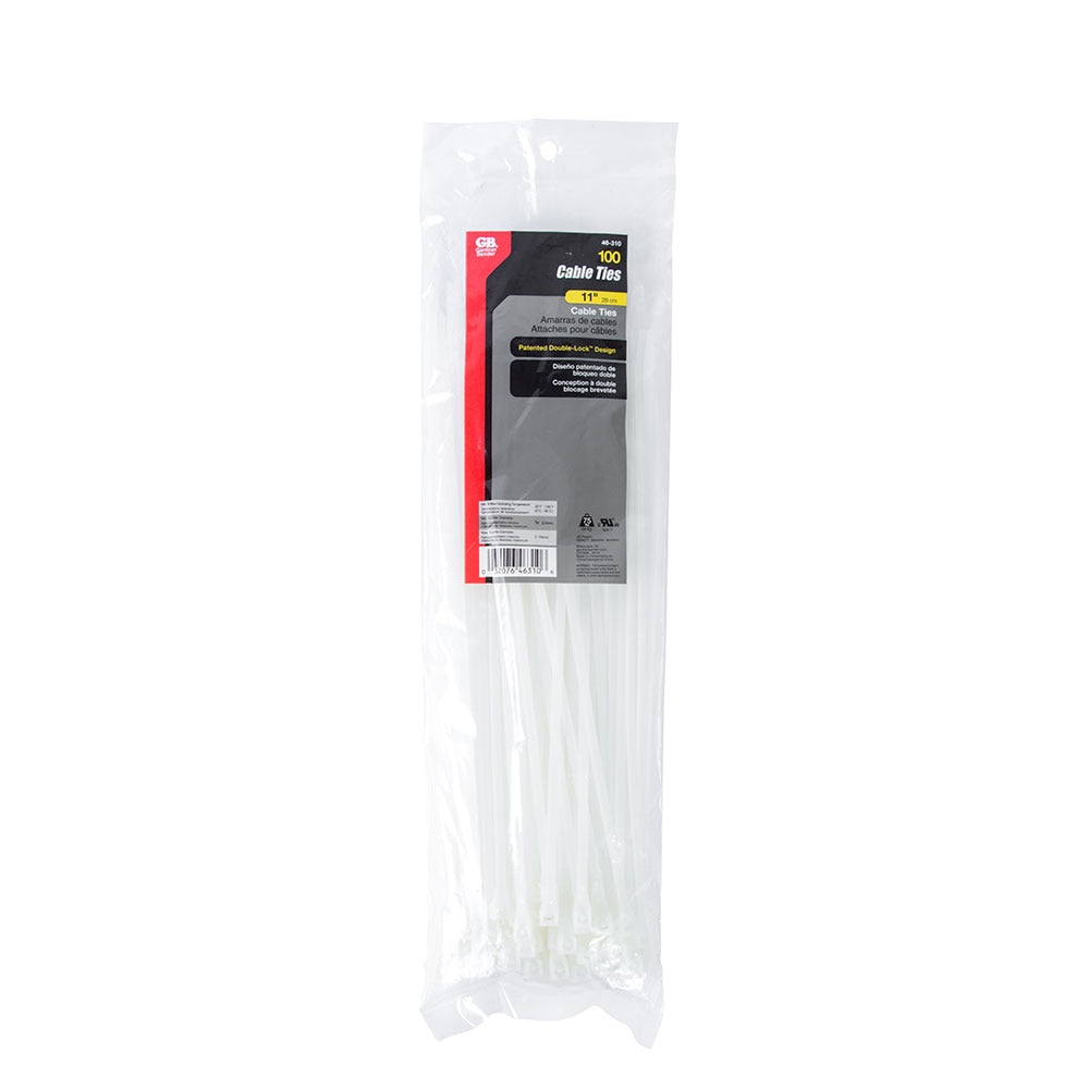 Gardner Bender 46-310 Cable Tie 11" 75lb Natural (100-Pack)