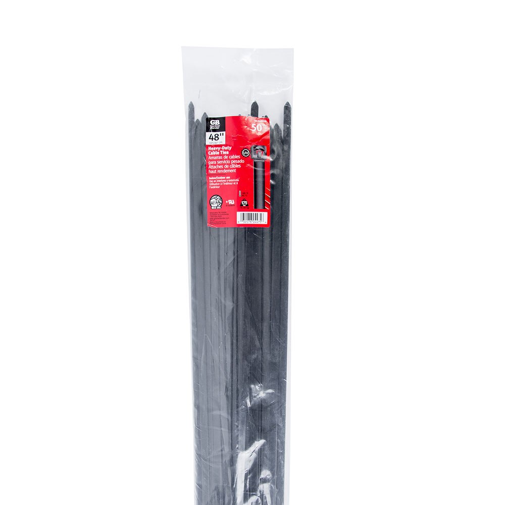 Gardner Bender 46-448UVB Cable Tie Heavy-duty 48" 175lb Black (50-Pack)