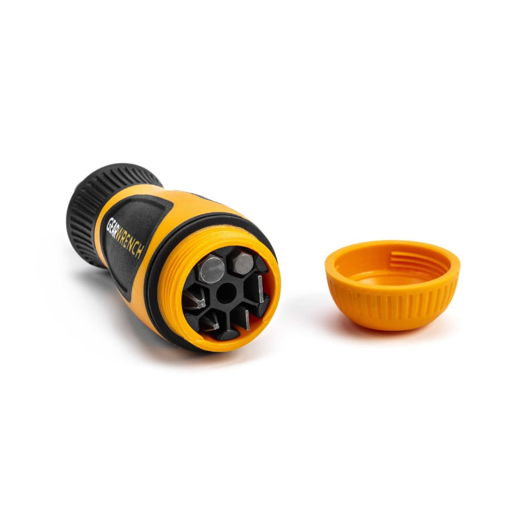 GearWrench 80061R 6-in-1 Stubby Ratcheting Multi-Bit Driver - Compact Multi-Bit Ratcheting Screwdriver with Bit Storage - 6