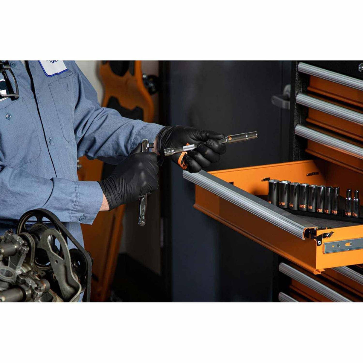 GearWrench 80555H 11 Piece 3/8" Drive 6 Point SAE Hi-Viz Deep Socket Set - 8