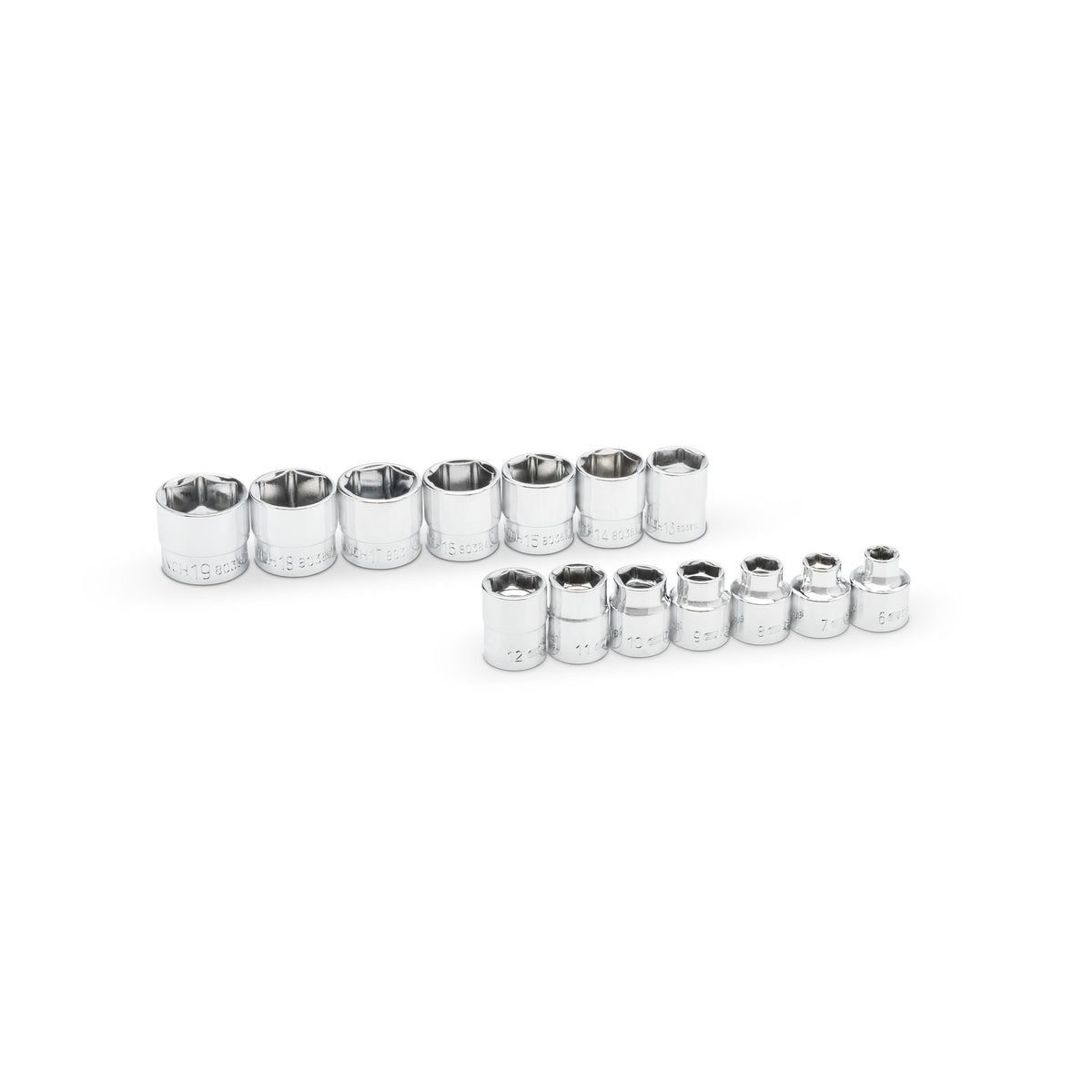 GearWrench 81396 14 Piece 3/8" Drive 6 Point Stubby Socket Set Metric - 4