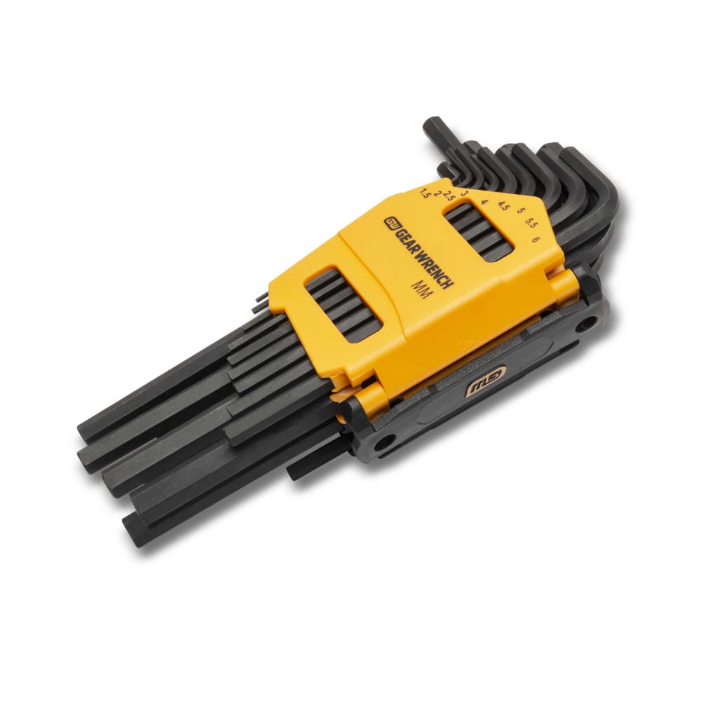 GearWrench 83504 26 Piece Long Arm SAE/Metric Hex Key Set - SAE and Metric, Alloy Steel, Chamfered Edges, Caddy Included - 2