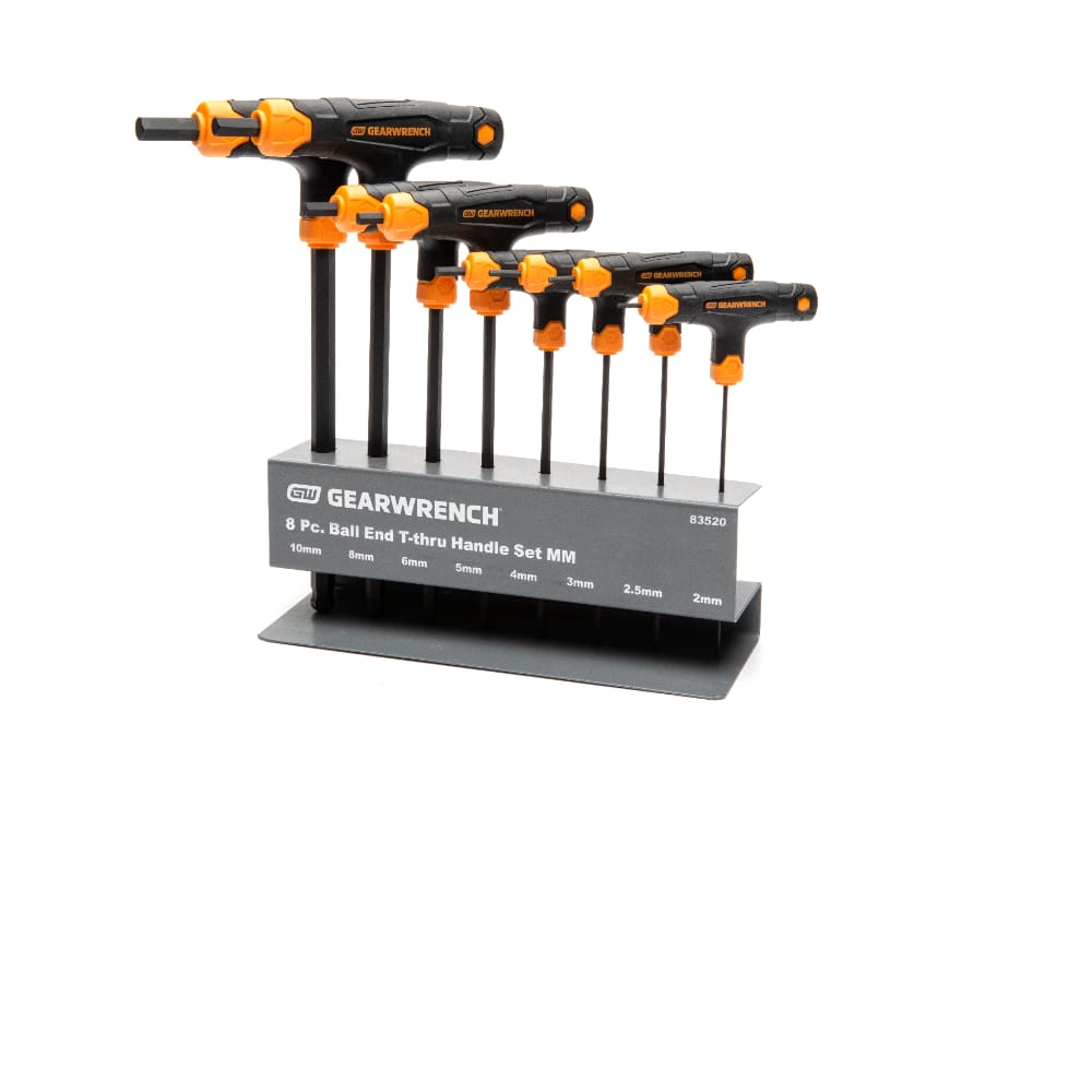 GearWrench 83520 8 Piece Metric Ball End T-Handle Hex Key Set
