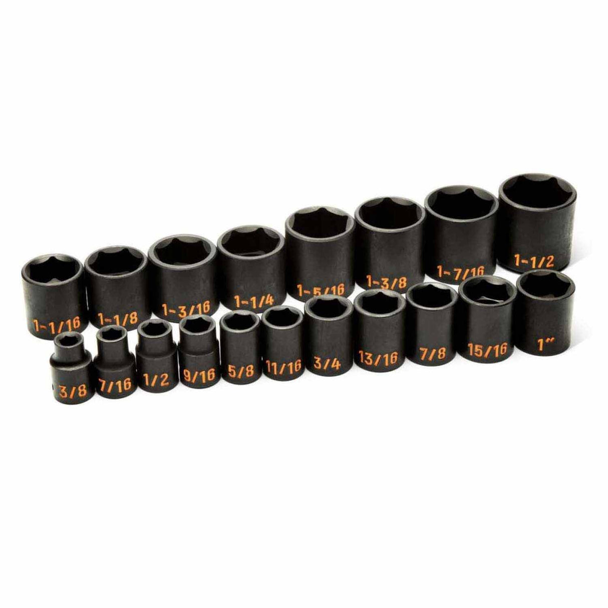 GearWrench 84932H 19 Piece 1/2" Drive 6 Point SAE Hi-Viz Impact Socket Set