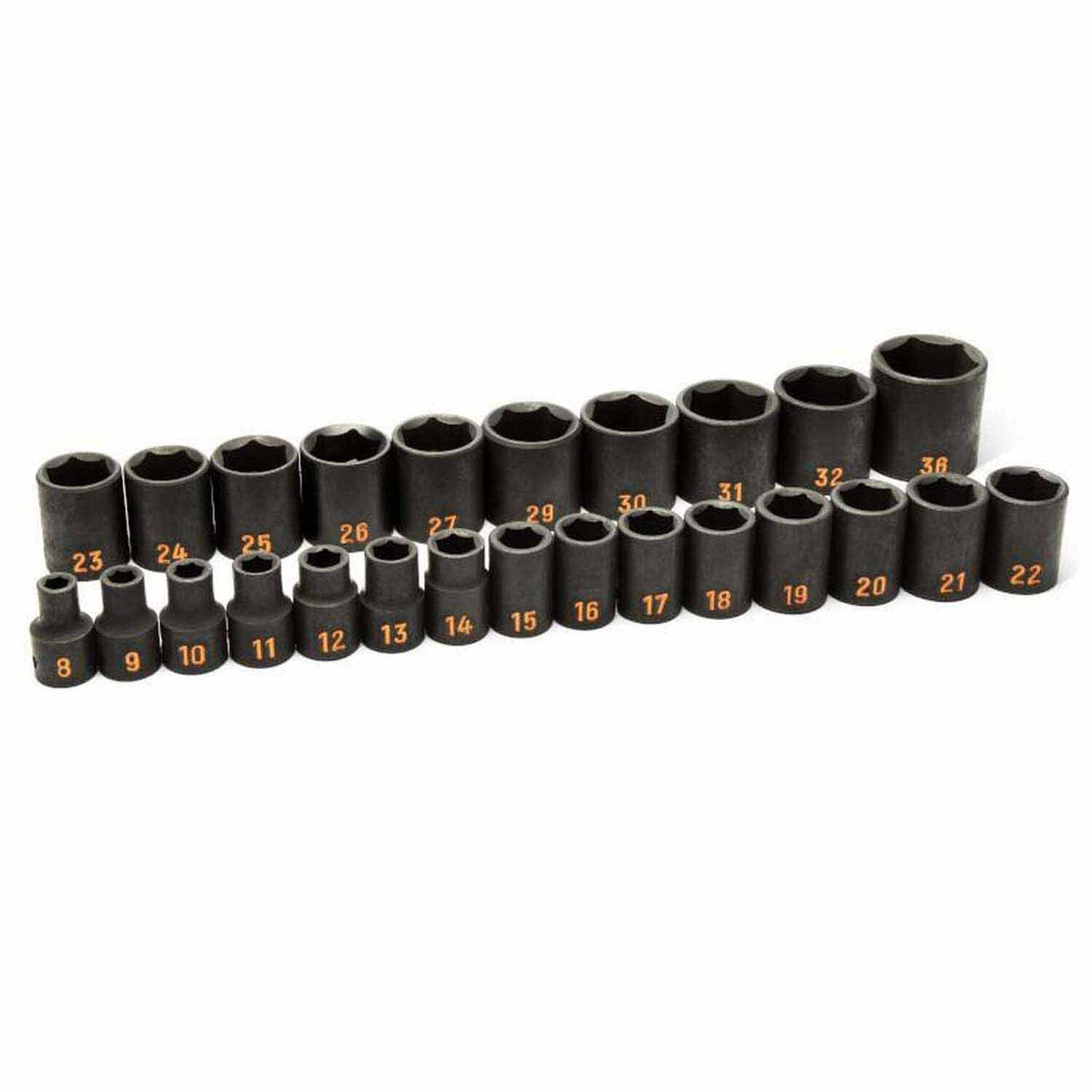 GearWrench 84933H 25 Piece 1/2" Drive 6 Point Metric Hi-Viz Impact Socket Set