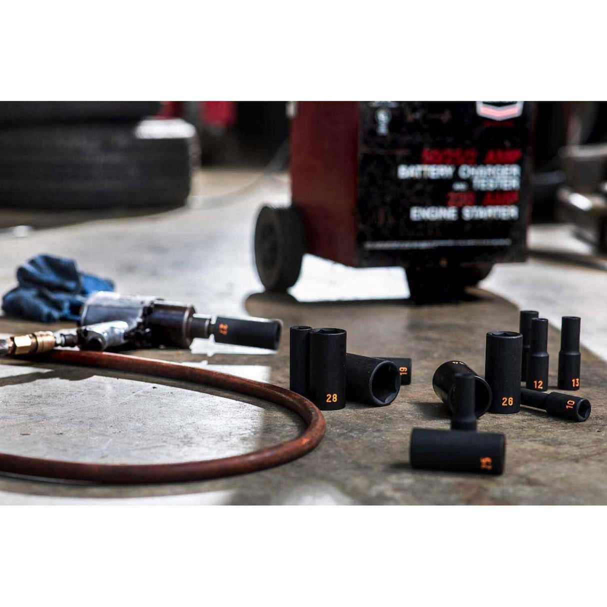 GearWrench 84935H 29 Piece 1/2" Drive 6 Point Metric Hi-Viz Deep Impact Socket Set - 7