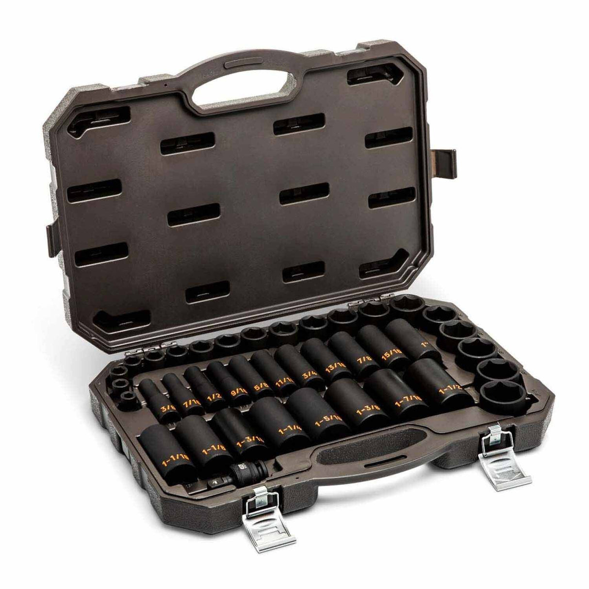 GearWrench 84947H 39 Piece 1/2" Drive 6 Point SAE Hi-Viz Standard & Deep Impact Socket Set - 3