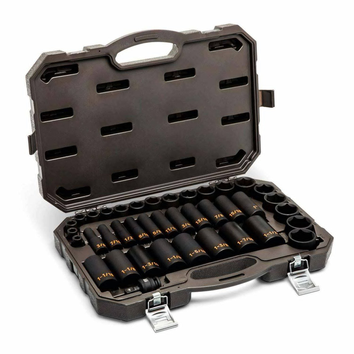 GearWrench 84947H 39 Piece 1/2" Drive 6 Point SAE Hi-Viz Standard & Deep Impact Socket Set - 3