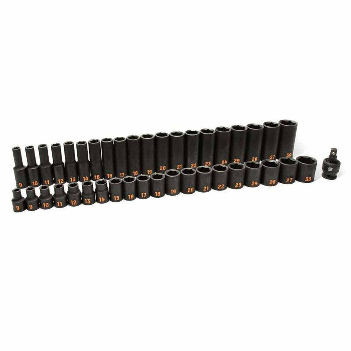 GearWrench 84948H 39 Piece 1/2" Drive 6 Point Metric Hi-Viz Standard & Deep Impact Socket Set