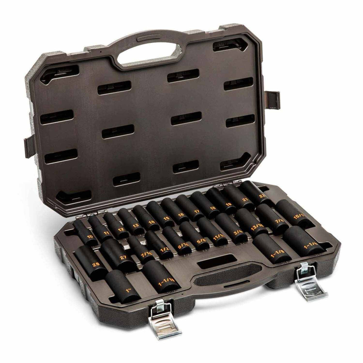 GearWrench 84949H 27 Piece 1/2" Drive 6 Point SAE Hi-Viz/Metric Hi-Viz Deep Impact Socket Set - 3