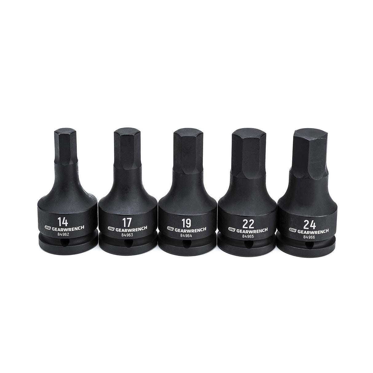 GearWrench 84968-06 5 Piece 3/4" Drive Impact Metric Hex Bit Socket Set - 14mm, 17mm, 19mm, 22mm, 24mm