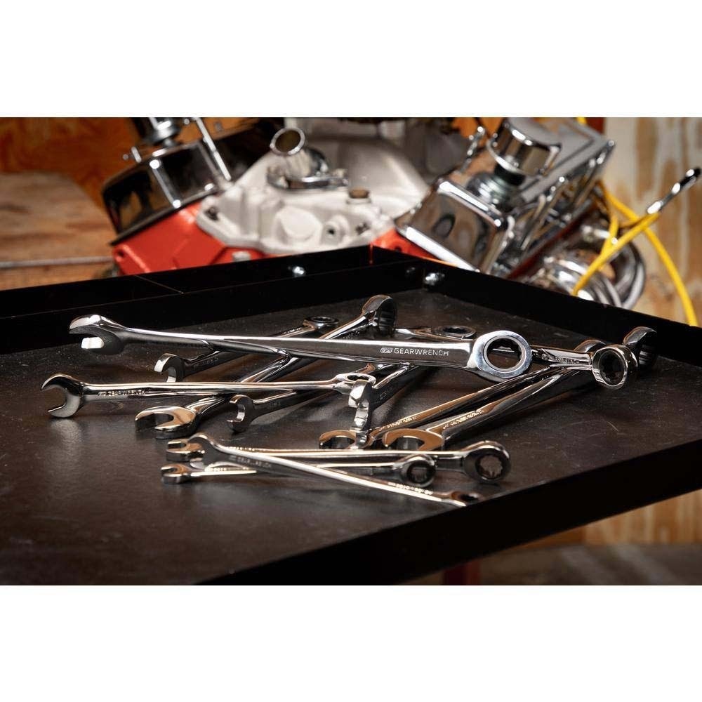 GearWrench 85888 12 Pc. 72-Tooth 12 Point XL X-Beam Ratcheting Combination Metric Wrench Set - 6