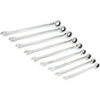 GearWrench 85898 9 Pc. 72-Tooth 12 Point XL X-Beam Ratcheting Combination SAE Wrench Set