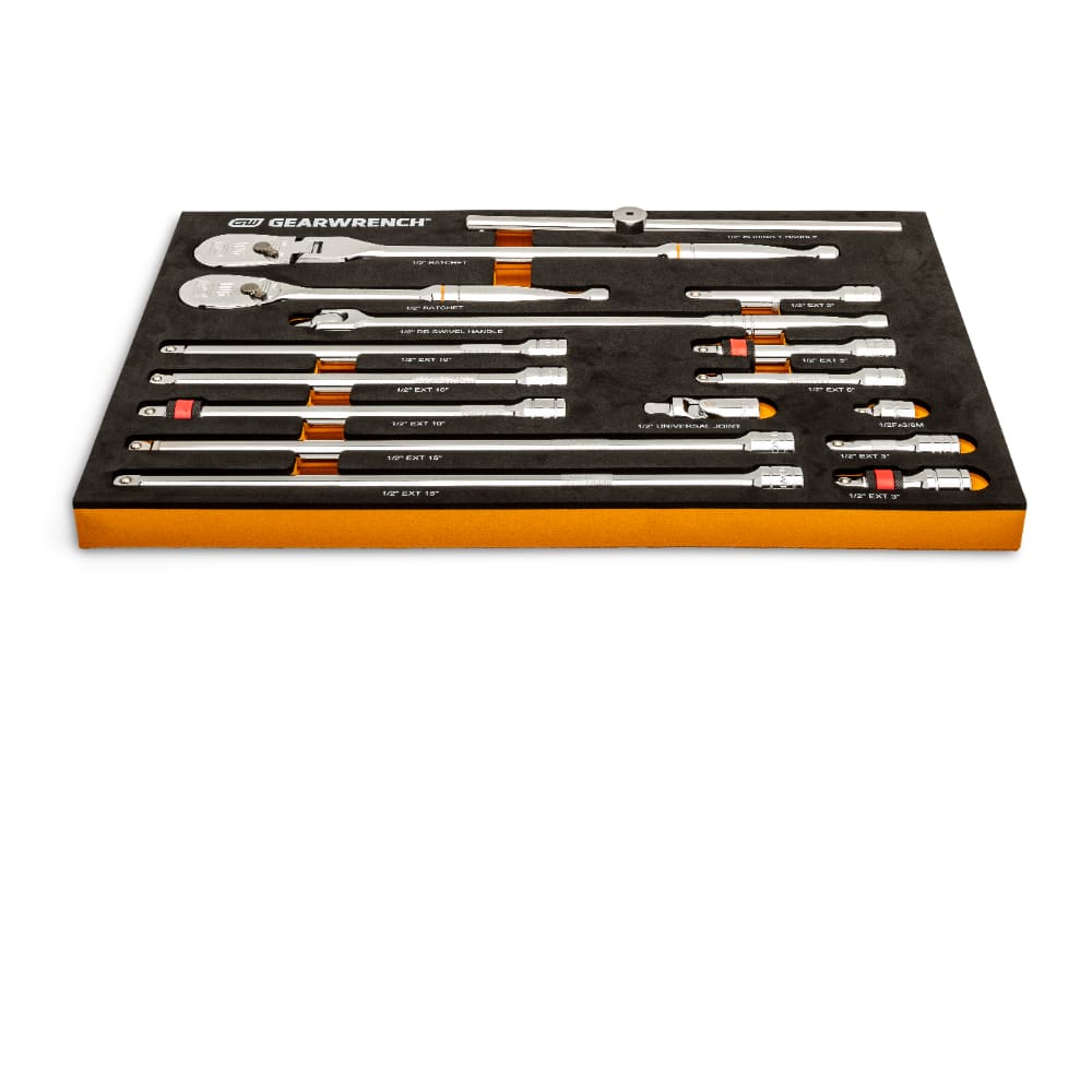 GearWrench 86522 16 Pc. 1/2" 90-Tooth Ratchet & Drive Tool Set with EVA Foam Tray - 4