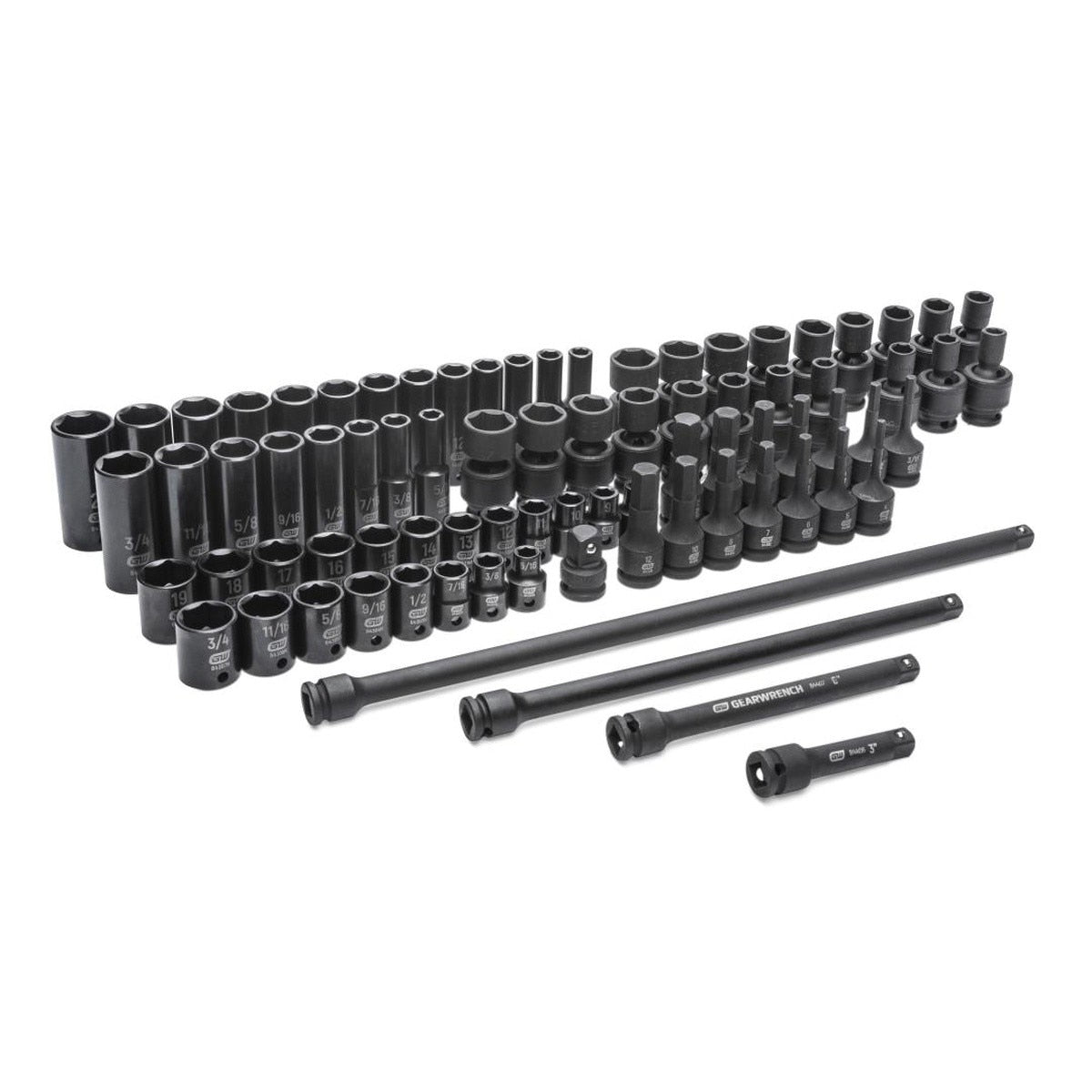GearWrench 89093 3/8" Drive Master Impact Socket Set (80 Piece)