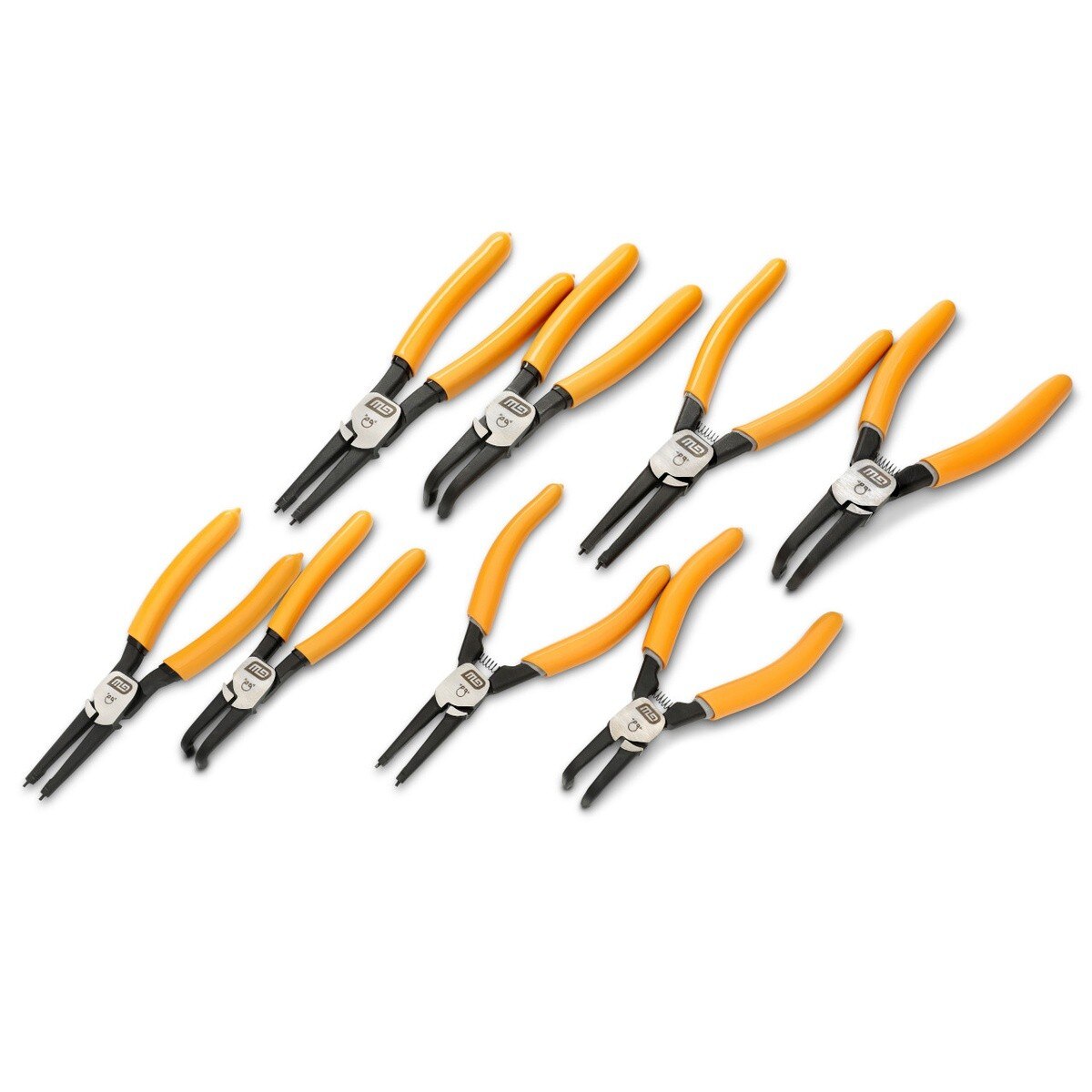 GearWrench 89702 7" and 9" Fixed Tip Internal External Snap Ring Pliers Set with Pouch (8 Piece)