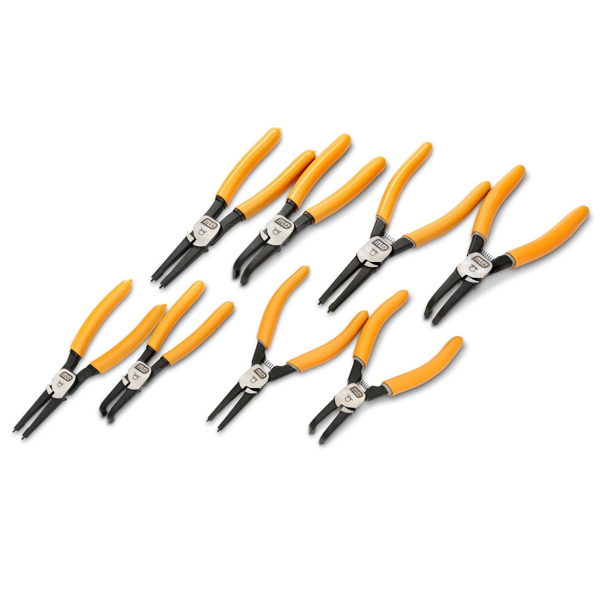GearWrench 89702 7" and 9" Fixed Tip Internal External Snap Ring Pliers Set with Pouch (8 Piece)