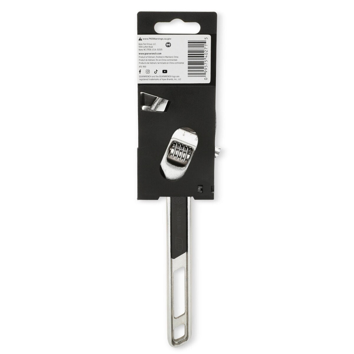 GearWrench 89752 8" Chrome Adjustable Wrench 30mm Jaw Capacity - 6