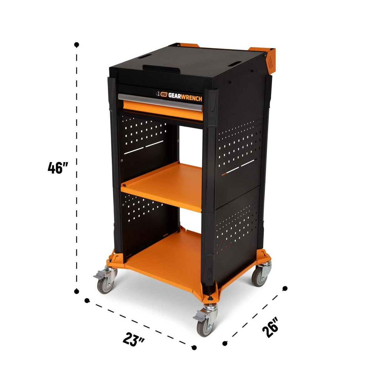 GearWrench GWDCART Diagnostic Mobile Workcenter Cart with Lockable Lid and Drawer - 7