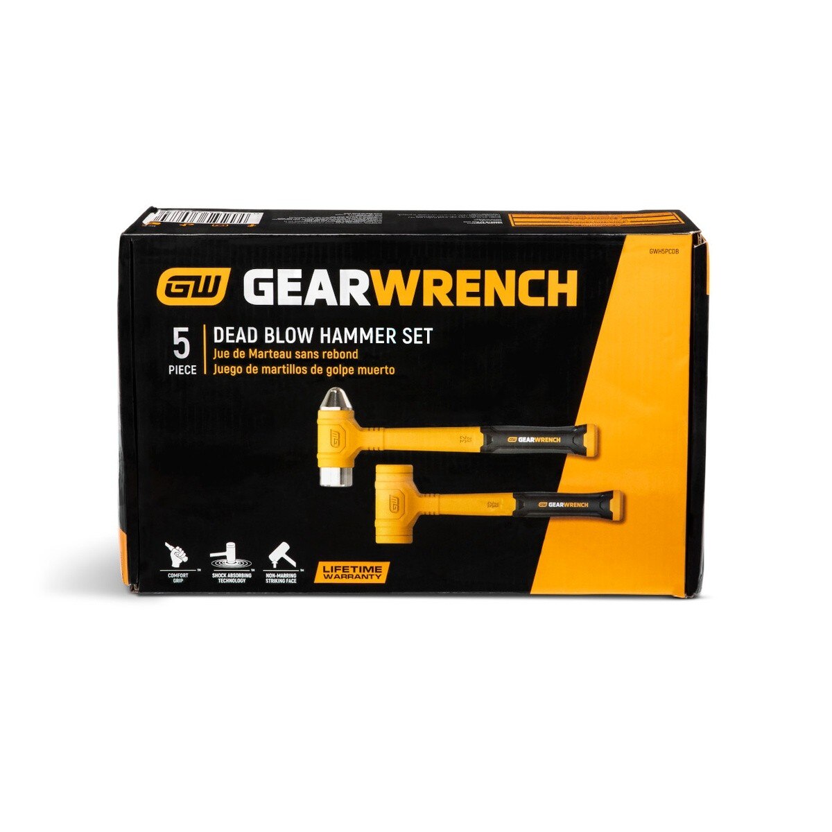 GearWrench GWH5PCDB Dead Blow Hammer Set with Ball Pein Hammers (5 Piece Set) - 12