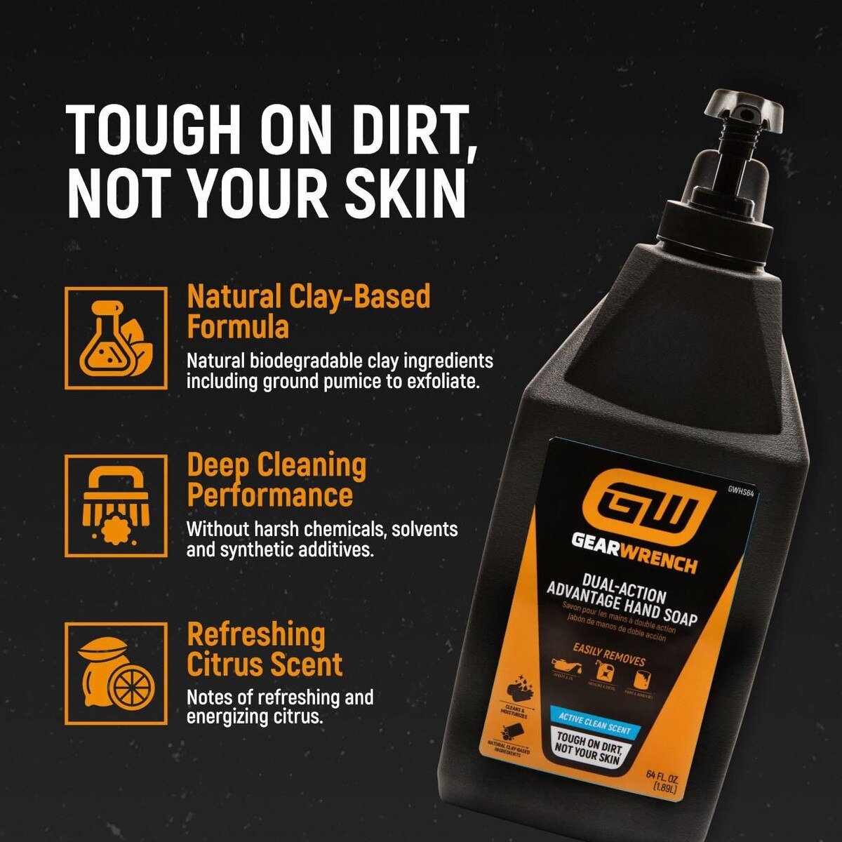 GearWrench GWHS64 Heavy Duty Pumice Hand Soap with Citrus Scent (64 oz) - 2
