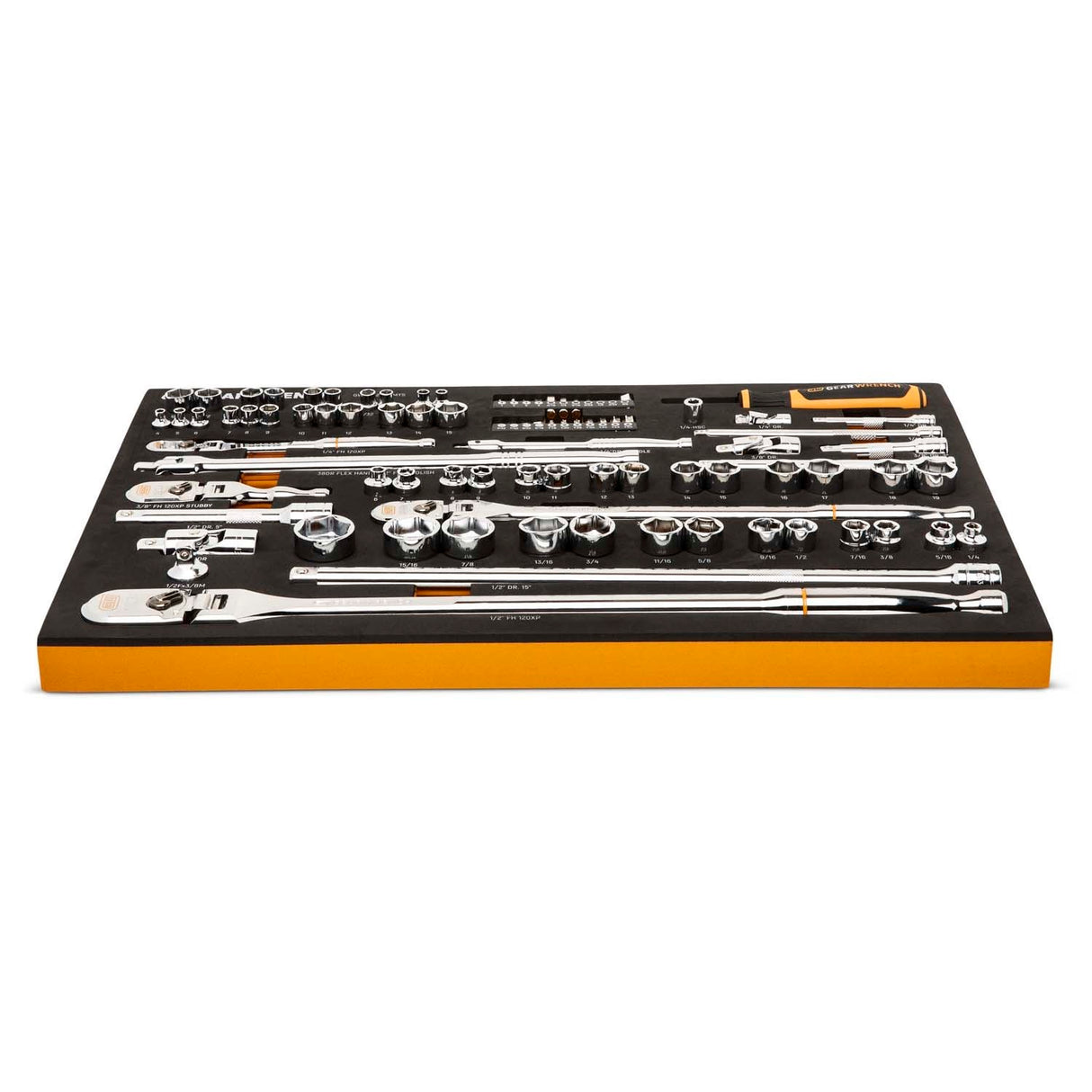 GearWrench GWMS120CBMTS 120XP 1/4 in 3/8 in 1/2 in Drive Mechanics Tool Set in Foam Tray (89 Piece) - 3