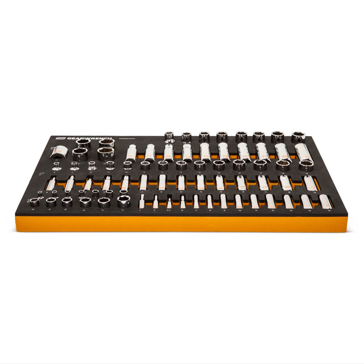 GearWrench GWMSSKTHMM Hi-Viz Metric Chrome Socket Set with Foam Tray 1/4 in 3/8 in 1/2 in Drive (77 Piece) - 3