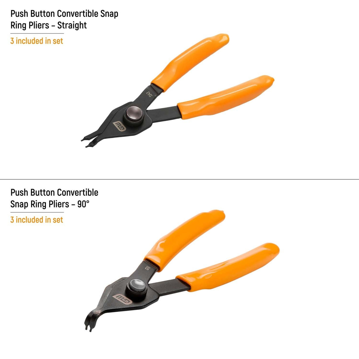 GearWrench GWMSSRP03 Push Button Convertible Snap Ring Pliers Set with Foam Storage Tray (6 Piece) - 4