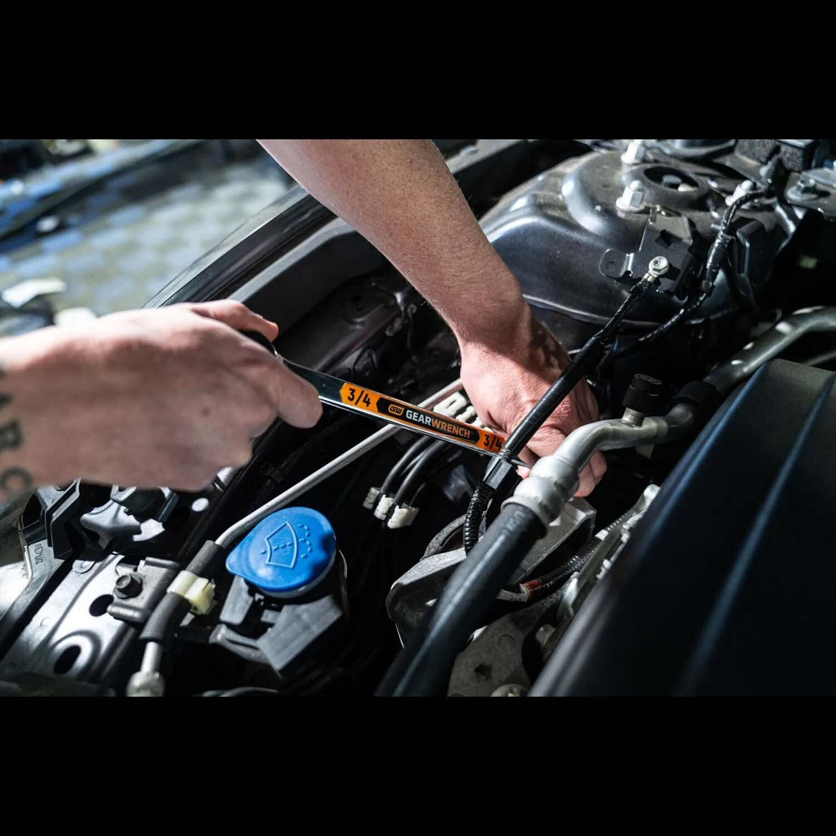 GearWrench GWMSSWHSAE Hi-Viz Long Pattern 12 Point SAE Combination Wrench Set with Foam Tray (19 Piece) - 7