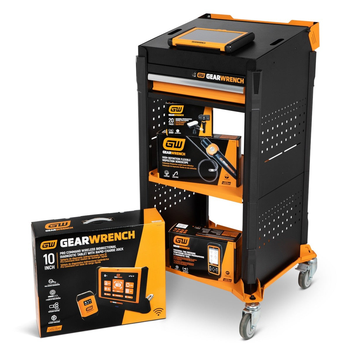 GearWrench GWSMARTMOD Diagnostic TPMS Set with 46" H Cart Tablet Tool Borescope (5 Piece Set) - 7