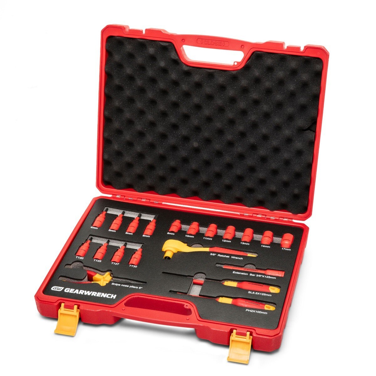 GearWrench GWVDE20 3/8" Drive VDE Insulated Tool Set with Blow Mold Case (20 Piece Set) - 5