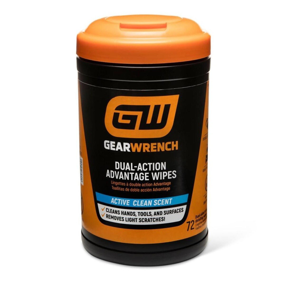 GearWrench GWWIPE72 Dual-Textured Heavy Duty Scrubbing Wipes with Citrus Scent (72 Count)