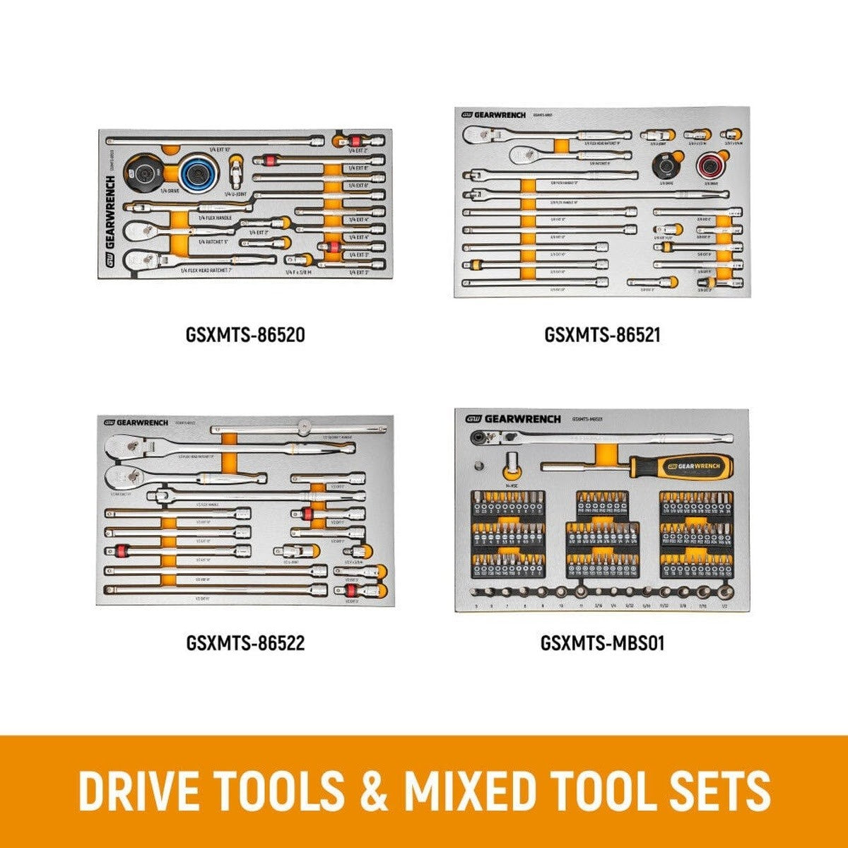 GearWrench MEGAMOD1858 1858 Piece Mechanics Tool Set with Modular Foam Trays Tool Storage and Shop Equipment (1 Set) - 4