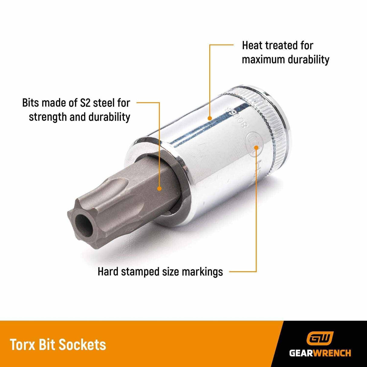 Gearwrench 80458 3/8" Drive Tamper-Proof Torx Bit Socket T50 - 2