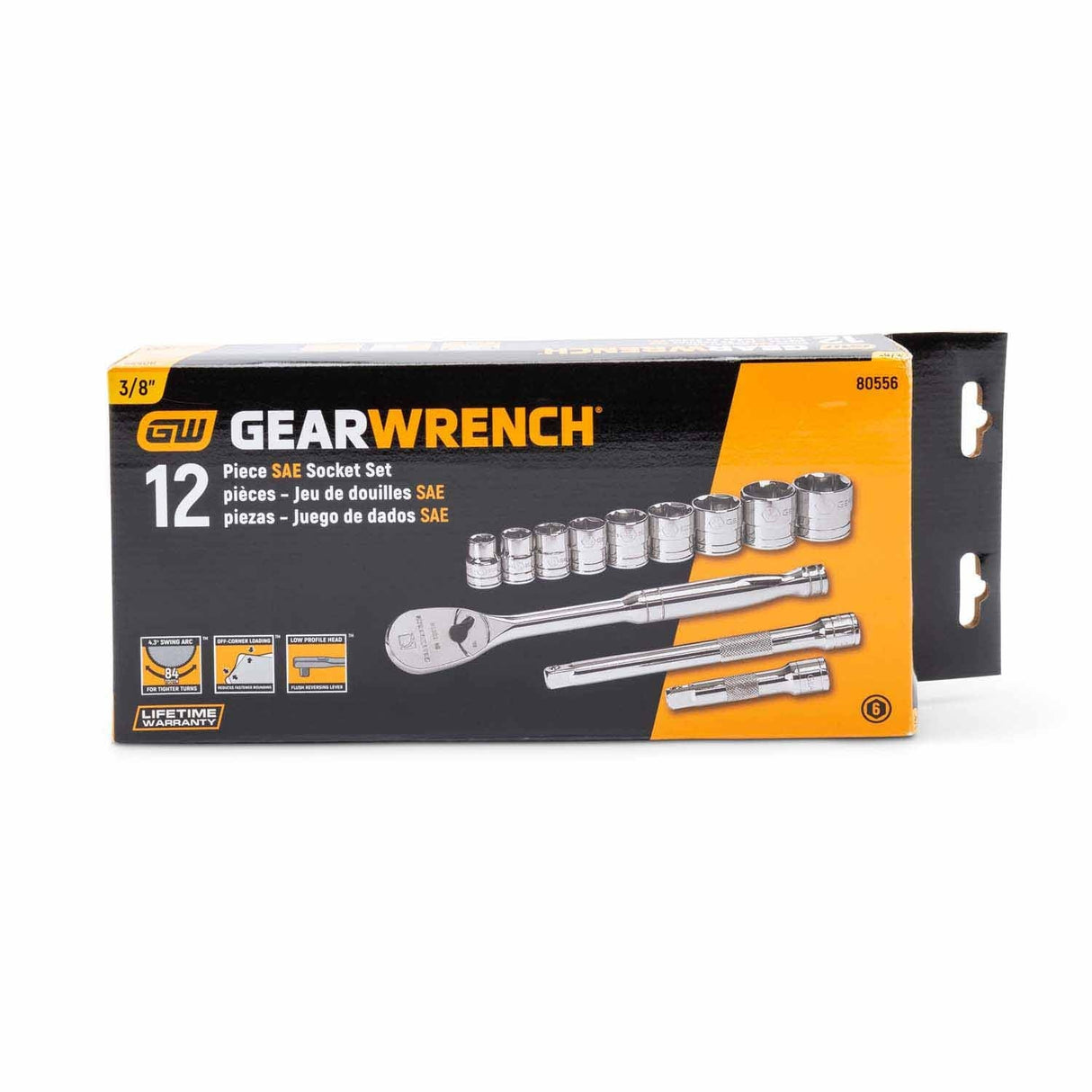 Gearwrench 80556 12 Pc. 3/8" Drive 6 Point Standard SAE Mechanics Tool Set - 2