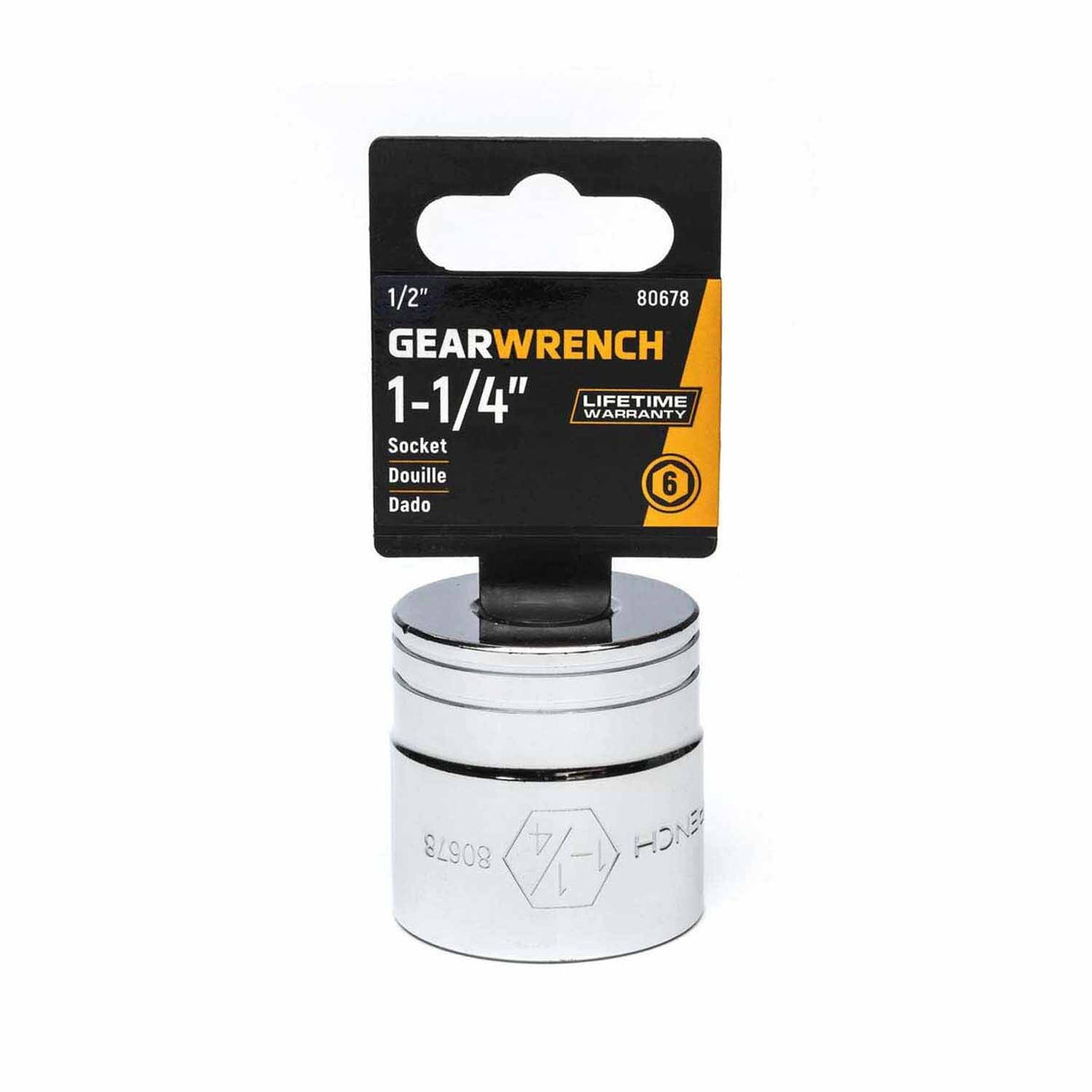 Gearwrench 80678 1/2" Drive 6 Point Standard SAE Socket 1-1/4" - 2