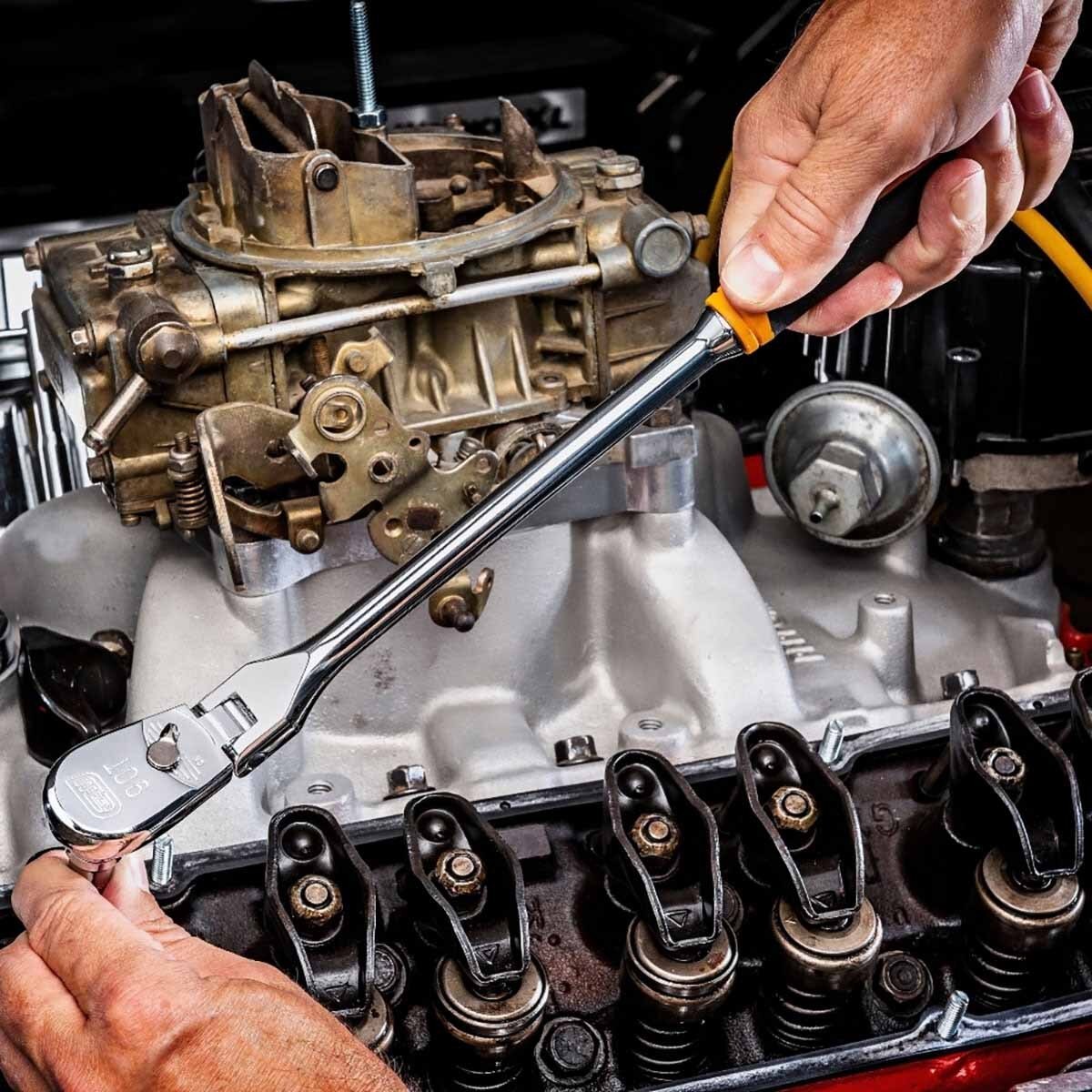 Gearwrench 81210T 3/8" Drive 90-Tooth Dual Material Flex Head Teardrop Ratchet - 6