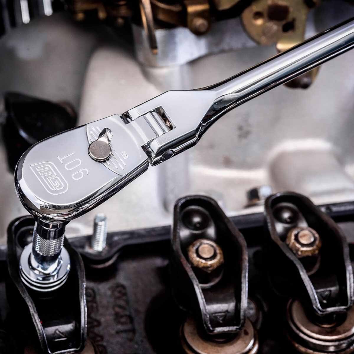 Gearwrench 81210T 3/8" Drive 90-Tooth Dual Material Flex Head Teardrop Ratchet - 7