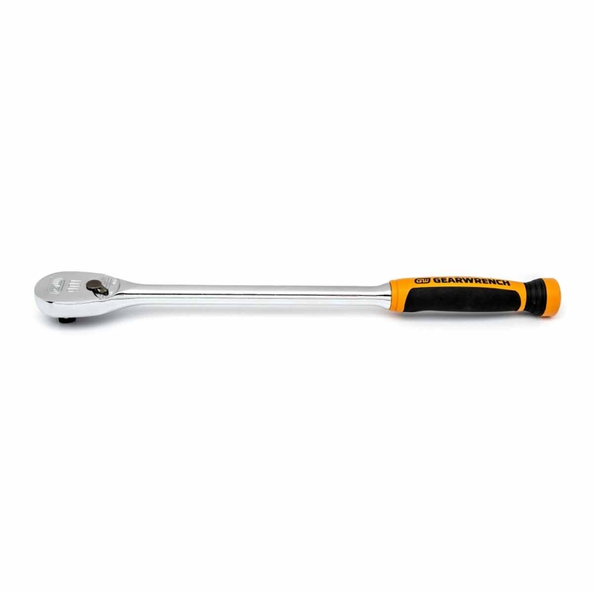 GearWrench 81361T 1/2" Drive 90-Tooth Long Handle Dual Material Teardrop Ratchet 16-1/2"