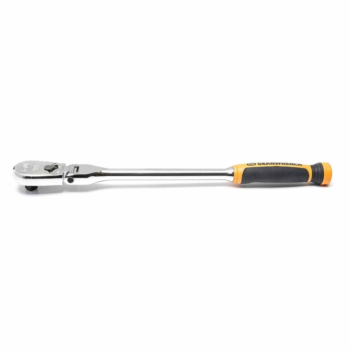 GearWrench 81370T 1/2" Drive 90-Tooth Dual Material Flex Head Teardrop Ratchet 17" - 2