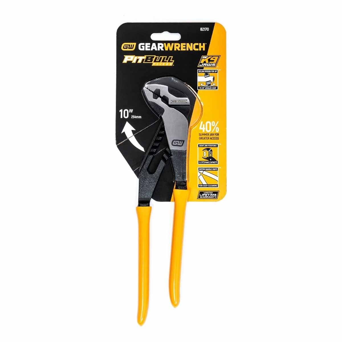 GearWrench 82170 10" Pitbull K9 Straight Jaw Dipped Handle Tongue and Groove Pliers - 2