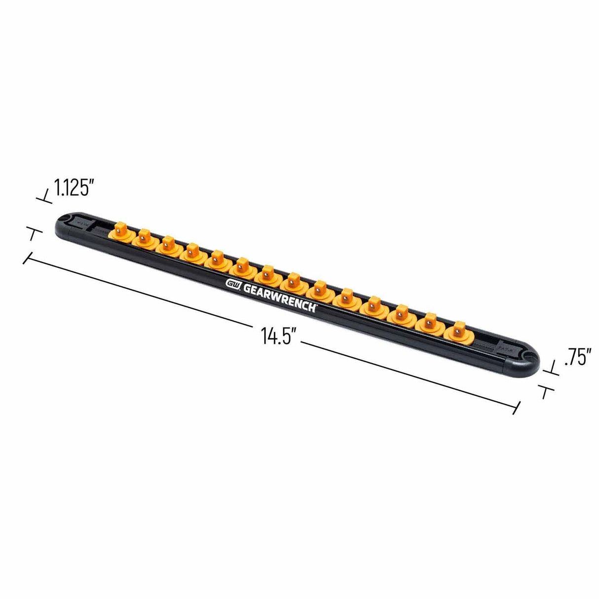 Gearwrench 83126 1/4" Drive Magnetic Socket Rail with 14 Clips - 2