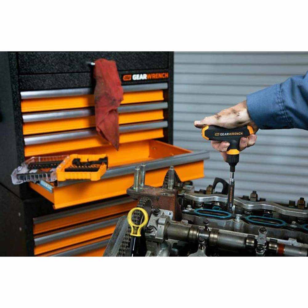 Gearwrench 83535 51 Piece 1/4" Hex Micro Bits Set with Ratcheting T-Handle - 8