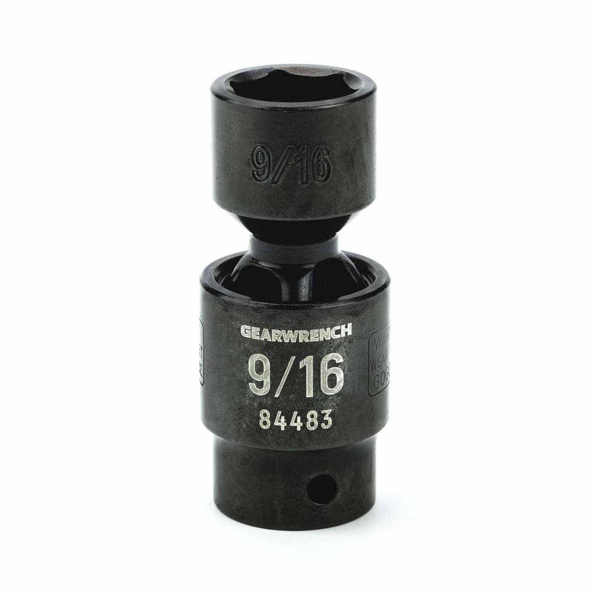 Gearwrench 84483 3/8" Drive 6 Point Standard X-Core Pinless Impact Universal SAE Socket 9/16"