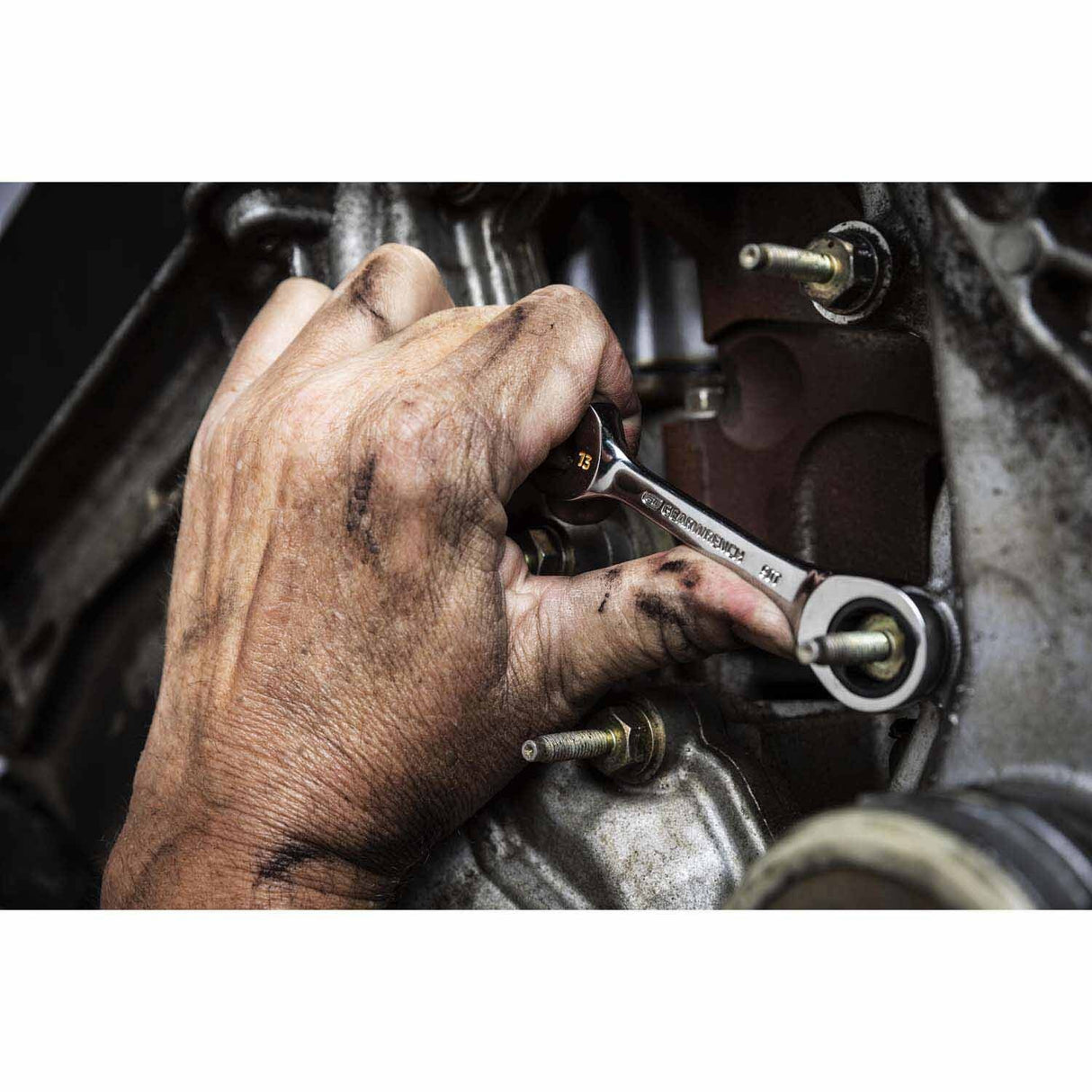 Gearwrench 86859 14 Piece 90-Tooth 12 Point SAE/Metric Stubby Ratcheting Combination Wrench Set - 3